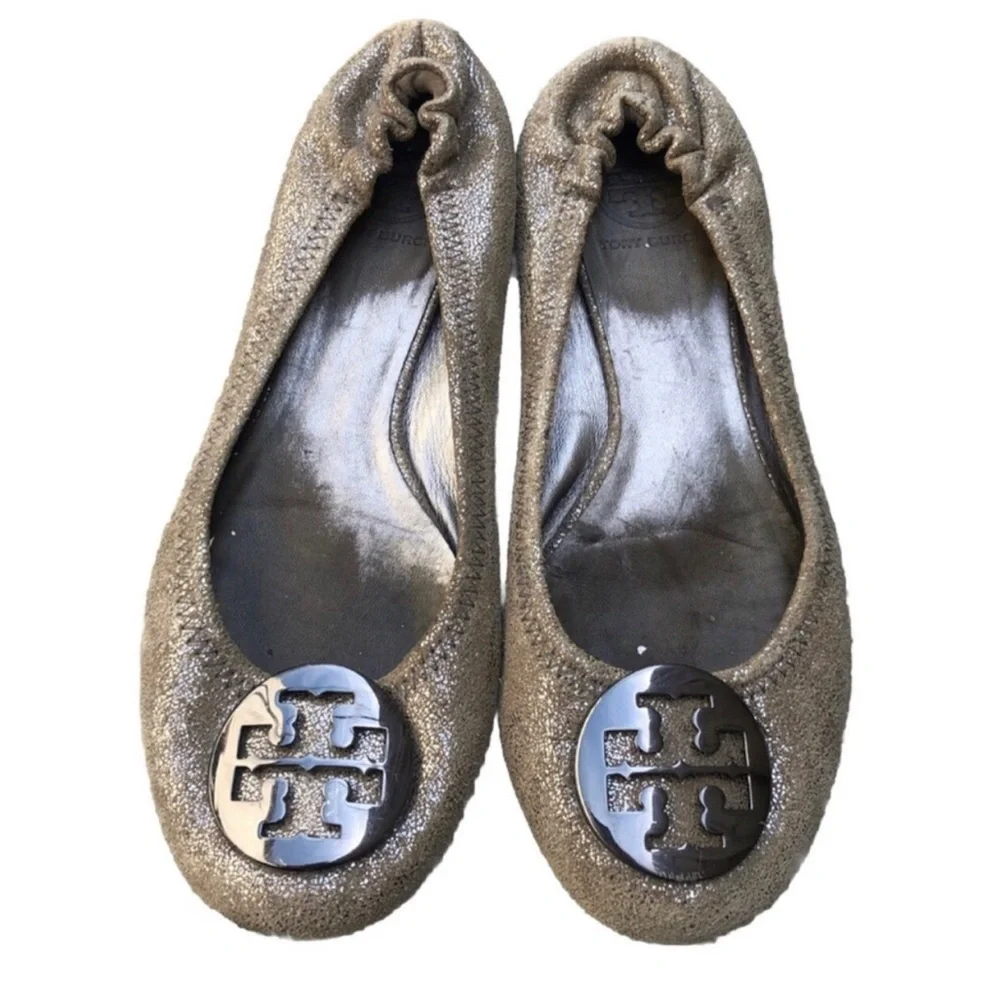 Tory Burch Miller Bronze/Gold Flats. Size 8.